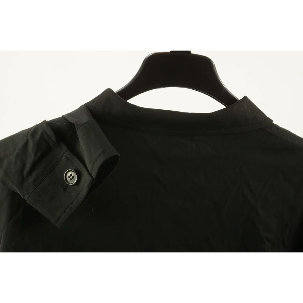 Vintage Rene Lezard Shirt Jacket‎ Coat Mens 54 XL Solid Black Woven Wool Stretch